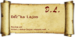 Dóka Lajos névjegykártya